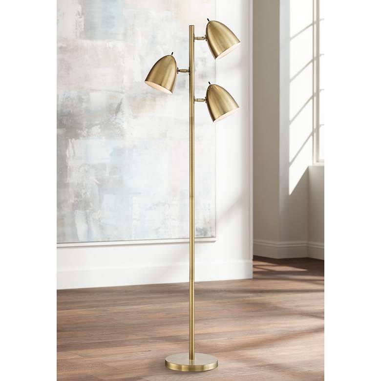 Floor Lamp Aged Brass Finish