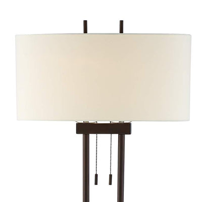 Bronze Twin-Pole Pull-Chain Floor Lamp