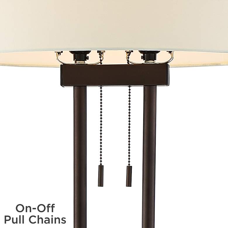 Bronze Twin-Pole Pull-Chain Floor Lamp