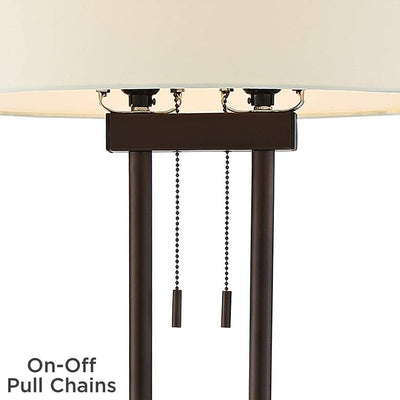 Bronze Twin-Pole Pull-Chain Floor Lamp